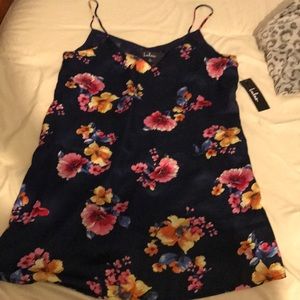 LOVE ME SWEET NAVY BLUE FLORAL PRINT SHIFT DRESS